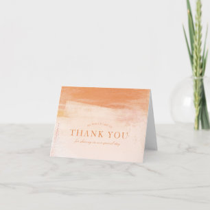 Carte De Remerciements Coral and Peach Watercolor Wash Thank You Card