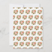 Carte De Remerciements Coral Red Roses with Foliage (Dos)