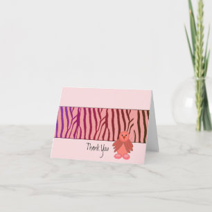 Carte De Remerciements Coral Zebra Imprimer avec Little Bird