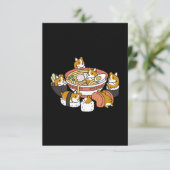 Carte De Remerciements Corgi Ramen Sushi (Debout devant)