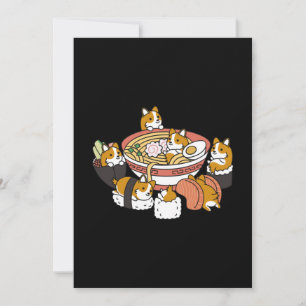 Carte De Remerciements Corgi Ramen Sushi