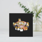 Carte De Remerciements Corgi Ramen Sushi (Debout devant)