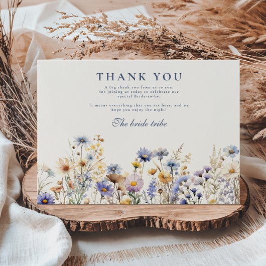 Carte De Remerciements Cornflower Meadow Bridal Shower