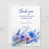 Carte De Remerciements 💍 Cornflowers et Lavender Bliss (Devant)