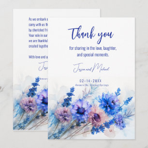 Carte De Remerciements 💍 Cornflowers et Lavender Bliss