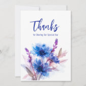 Carte De Remerciements 💍 Cornflowers et Lavender Bliss (Devant)