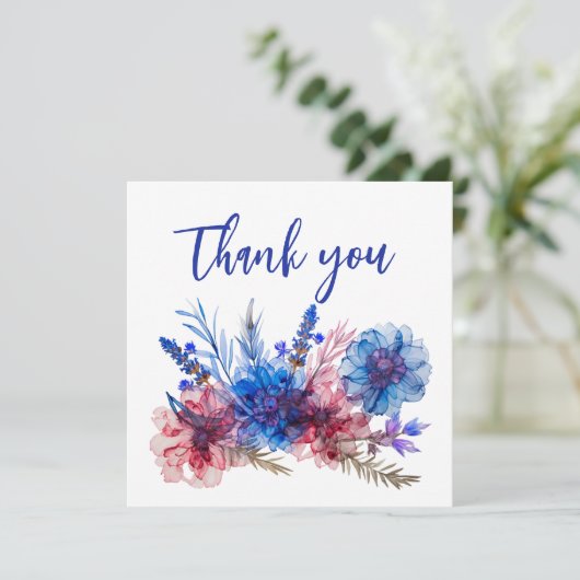 Carte De Remerciements 💍 Cornflowers et Lavender Bliss (Debout devant)