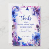 Carte De Remerciements 💍 Cornflowers et Lavender Bliss (Devant)