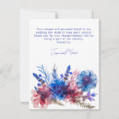 Carte De Remerciements 💍 Cornflowers et Lavender Bliss (Dos)