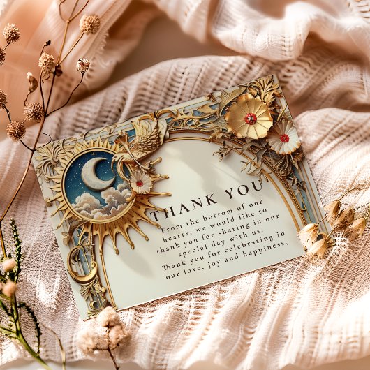 Carte De Remerciements Cosmic Vintage Constellation Wedding