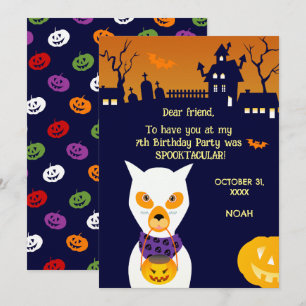 Carte De Remerciements Costume d'Halloween garçon fête d'anniversaire