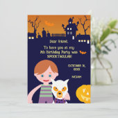 Carte De Remerciements Costume d'Halloween garçon fête d'anniversaire (Debout devant)