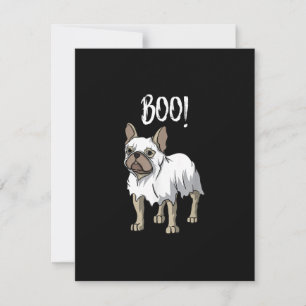 Carte De Remerciements Costume Fantôme Français Funny Bulldog Halloween