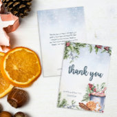 Carte De Remerciements Cosy Hot Cocoa hiver Mariage neigeux