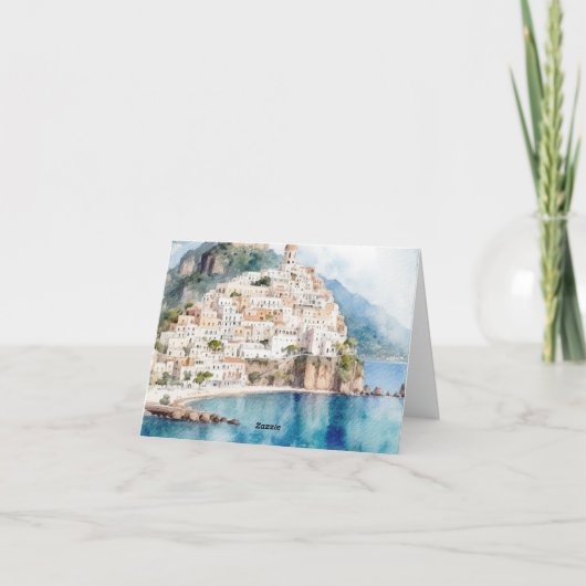 Carte De Remerciements Côte amalfitaine Italien Citron Méditerranée (Dos)