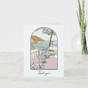 Carte De Remerciements Côte d'Amalfi, Italie Aquarelle