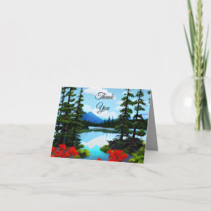 Carte De Remerciements Cottage Country Lake View