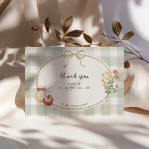 Carte De Remerciements Cottage Green Bow Frame Mariage