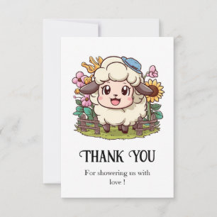 Carte De Remerciements Cottagecore Joli Baby shower mouton