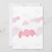 Carte De Remerciements Couchage rose mignon bébé Coeurs et nuages (Dos)