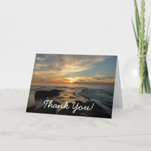 Carte De Remerciements Coucher de soleil à San Diego, paysage marin de Ca