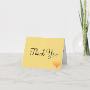 Carte De Remerciements Coucher de soleil Cœurs Jaune tendre Bleu Mariage