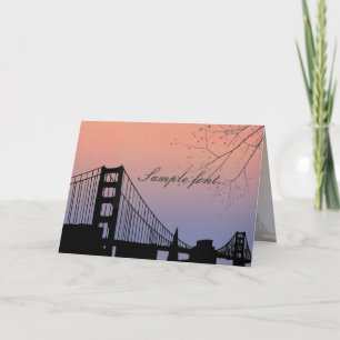 Carte De Remerciements Coucher de soleil de PixDezines à Golden Gate / Re