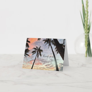 Carte De Remerciements Coucher de soleil hawaïen