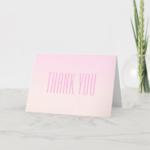 Carte De Remerciements Coucher de soleil ombré rose à pêche avec texte pe