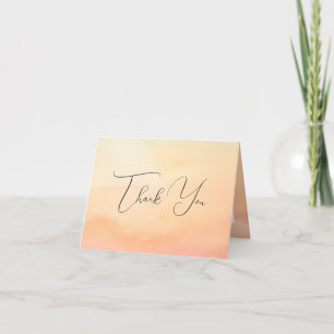 Carte De Remerciements Coucher de soleil orange aquarelle Cloud 9 Mariage