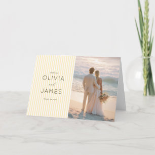 Carte De Remerciements Coucher de soleil romantique beige sur la plage