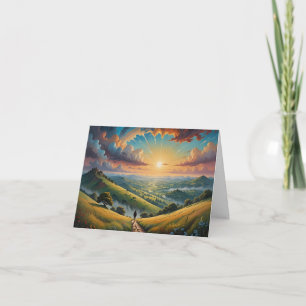 Carte De Remerciements Coucher de soleil sur la vallée