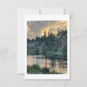 Carte De Remerciements Coucher de soleil sur une rivière