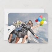 Carte De Remerciements Coucher de soleil tropical Palmiers Photo Mariage (Dos)