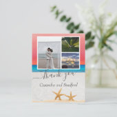 Carte De Remerciements Coucher du soleil Couleurs Tropical Beach Starfish (Debout devant)