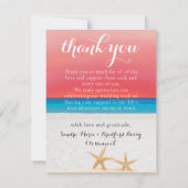 Carte De Remerciements Coucher du soleil Couleurs Tropical Beach Starfish (Dos)