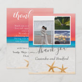 Carte De Remerciements Coucher du soleil Couleurs Tropical Beach Starfish (Devant / Derrière)