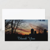 Carte De Remerciements Coucher du soleil de ferme (Devant / Derrière)