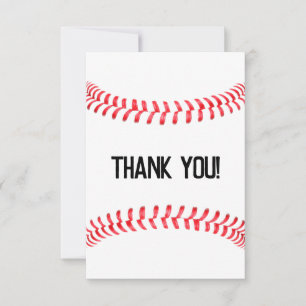 Carte De Remerciements Couches rouges de la partie de baseball Texte pers