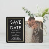 Carte De Remerciements Couleur Chic Modifiable Bordure Enregistrer La Car (Debout devant)