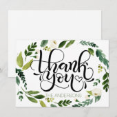 Carte de remerciements - couleur d'aquarelle de ca (Devant / Derrière)