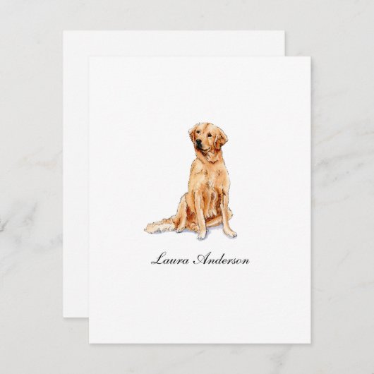 Carte De Remerciements Couleur d'aquarelle dorée (Devant / Derrière)