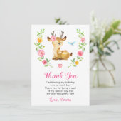 Carte De Remerciements Couleur de la fête d'anniversaire de la petite fil (Debout devant)