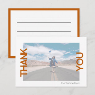 Carte De Remerciements Couleur de l'école orange brûlée