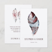 Carte De Remerciements Couleur d'eau de mariage élégant (Devant / Derrière)