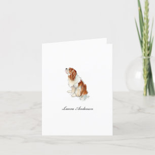 Carte De Remerciements Couleur d'eau mignonne King Charles Spaniel