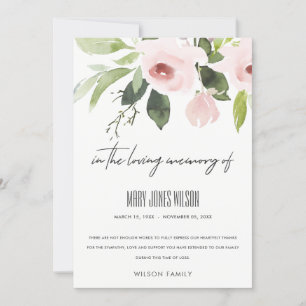 CARTE DE REMERCIEMENTS COULEUR D'EAU ROSE ROSE ROSE ROSE ROSE BLANC SYMPA