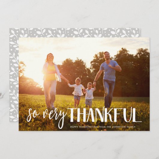 Carte De Remerciements Couleur faite sur commande tellement très (Devant / Derrière)