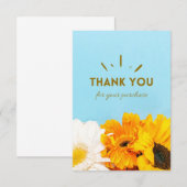 Carte de remerciements couleur jaune (Devant / Derrière)