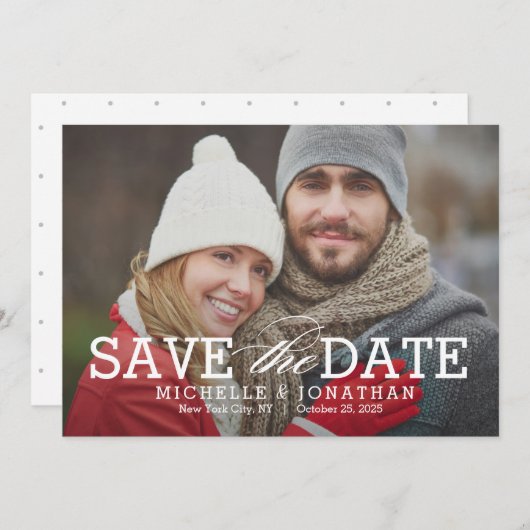 Carte De Remerciements COULEUR MODIFIABLE Simplement Timeless Enregistrer (Devant / Derrière)